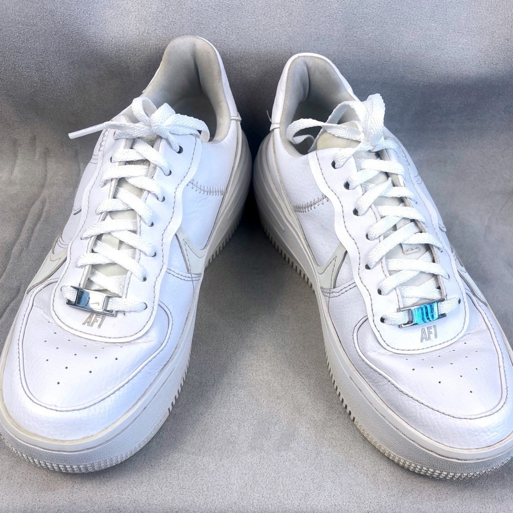 Nike Air Force 1 PLT.AF.ORM White Leather Platform Sneakers DJ9946-100 Womens 8